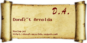 Donát Arnolda névjegykártya